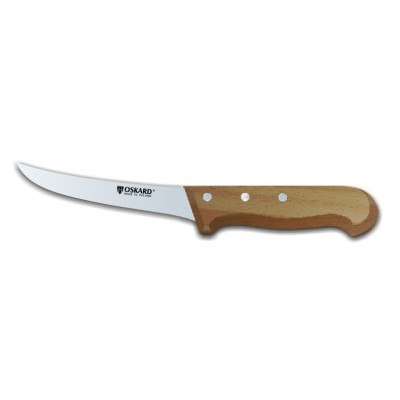 Oskard řeznický nůž NK 030 -  zakřivený, 15 cm čepeľ, dřevěná rukojeť